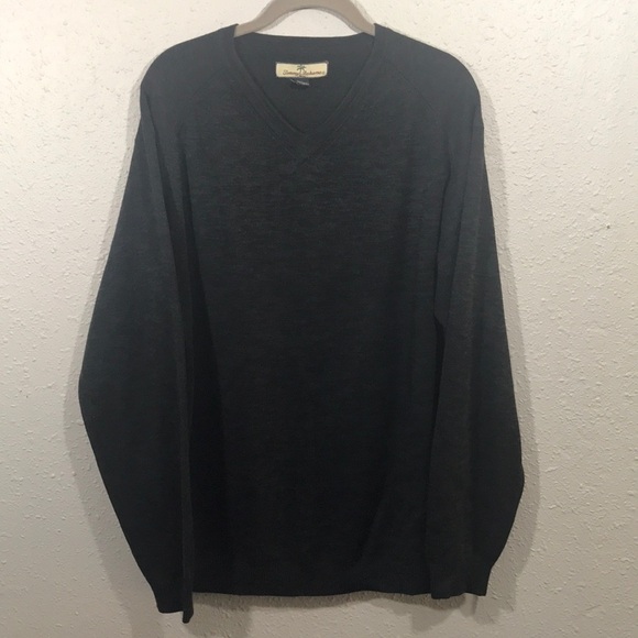 Tommy Bahama Other - Tommy Bahama Silk &‎ Cotton Gray V-Neck Sweater